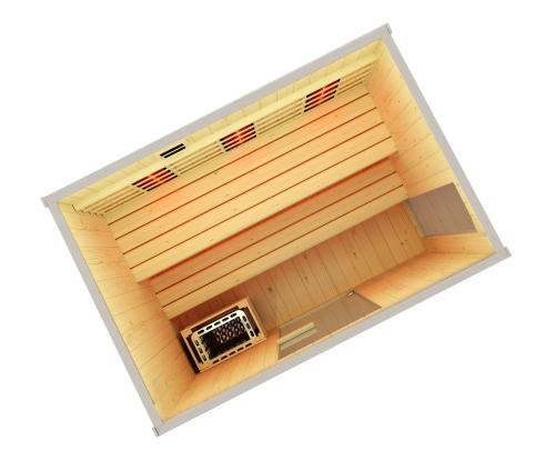 4 - 6 osobowa sauna  LAHTI F30200 Sanotechnik rzut z góry