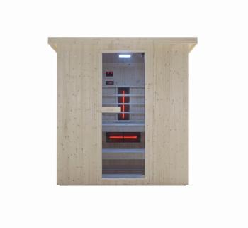 4 - 6 osobowa sauna combi zewnętrzna ogrodowa 198 x 181,5 x 202,2 cm LAHTI F30200 Sanotechnik