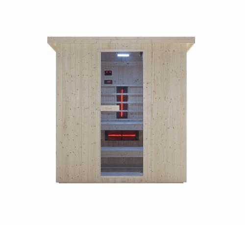 4 - 6 osobowa sauna combi zewnętrzna ogrodowa 198 x 181,5 x 202,2 cm LAHTI F30200 Sanotechnik
