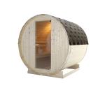 Sauna zewnętrzna ogrodowa 4 osobowa sucha Fińska w kształcie beczki świerk TROMSÖ L F50180 Sanotechnik