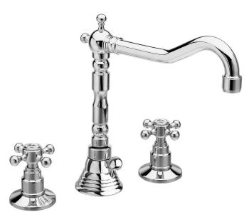 Bateria umywalkowa trzyotworowa chrom retro ANTEA 3221 Reitano