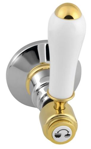 Bateria prysznicowa podtynkowa 2-funkcyjna chrom-złoto ANTEA SET305-102 Reitano rączka