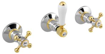 Bateria prysznicowa podtynkowa 2-funkcyjna chrom-złoto ANTEA SET305-102 Reitano