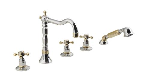 Bateria nawannowa 5 otworowa chrom złoto Antea 3882 Reitano