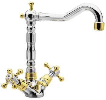 Bateria umywalkowa stojąca chrom złoto ANTEA 3372 Reitano