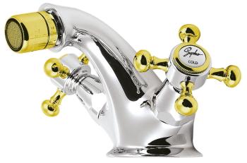 Bateria bidetowa stojąca chrom złoto ANTEA 3182 Reitano