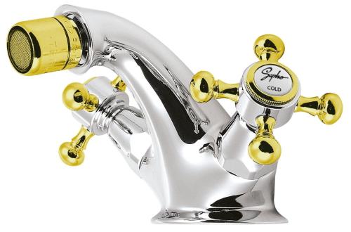 Bateria bidetowa stojąca chrom złoto ANTEA 3182 Reitano