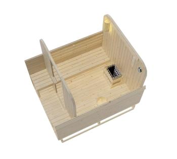 4 osobowa sauna zewnętrzna ogrodowa Fińska GÖTEBORG F60220 Sanotechnik widok z góry