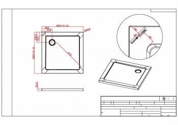 Brodzik prysznicowy kwadratowy starylowy 80 x 80 cm SMC SC8080S Sanotechnik wymiary