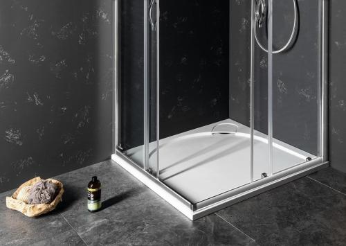 Brodzik prysznicowy kwadratowy kompozytowy 100 x 100 x 3 cm LARCA PL001 Gelco z kabiną