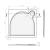 Brodzik prysznicowy kwadratowy kompozytowy 80 x 80 x 3 cm LARCA PL008 Gelco rysunek techniczny