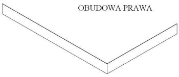 Obudowa do brodzika prysznicowego 90 x 70 cm SARA prawa GP9070P Gelco rysunek