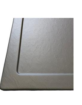 Brodzik prysznicowy półokrągły akrylowy R55 90 x 90 x 4 cm szary GR90SG Sanotechnik z bliska