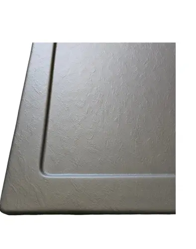 Brodzik prysznicowy półokrągły akrylowy R55 90 x 90 x 4 cm szary GR90SG Sanotechnik z bliska