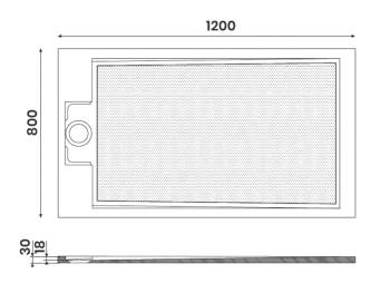 Brodzik prysznicowy prostokątny kompozytowy 120 x 80 x 3 cm EMA PE12080 Gelco wymiary
