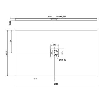 Brodzik prysznicowy prostokątny kompozytowy z możliwością docinania 180 x 100 x 3,5 cm FLEXIA 72917 Polysan wymiary