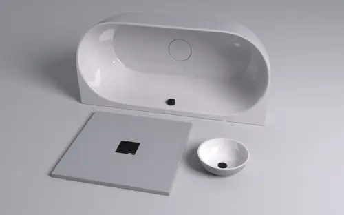 Brodzik prysznicowy prostokątny kompozytowy z możliwością docinania 130 x 90 x 3 cm FLEXIA szary mat 72896.31 Polysan komplet