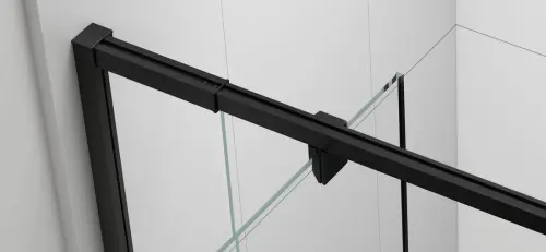 Drzwi prysznicowe do wnęki obrotowe 880 - 1020 mm EASY BLACK szkło brick EL1738B Polysan otwarte drzwi