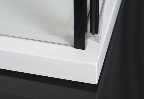 Czarna kabina prysznicowa narożna prostokątna 110 x 80 x 200 cm L/P ZOOM BLACK ZL1311BZL3280B Polysan z bliska