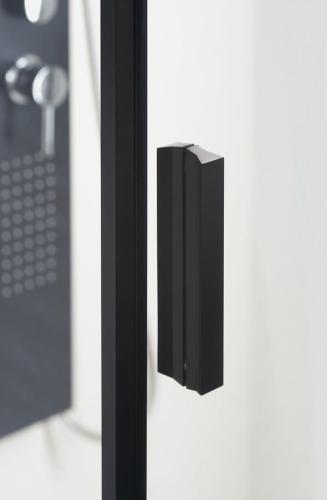 Czarna kabina prysznicowa narożna prostokątna 110 x 100 x 200 cm L/P ZOOM BLACK ZL1311BZL3210B Polysan uchwyt