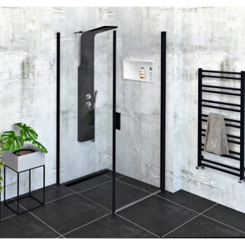 Czarna kabina prysznicowa narożna prostokątna 90 x 100 x 200 cm ZOOM BLACK ZL1290BZL3210B Polysan