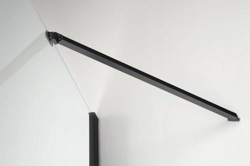 Ścianka prysznicowa boczna 1000 mm ZOOM BLACK szkło czyste ZL3210B Polysan góra