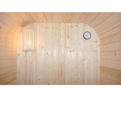 Sauna zewnętrzna ogrodowa 1 - 2 osobowa sucha Fińska w kształcie beczki 128,2 x 120 x 194 cm LINDHOLM F60120 Sanotechnik