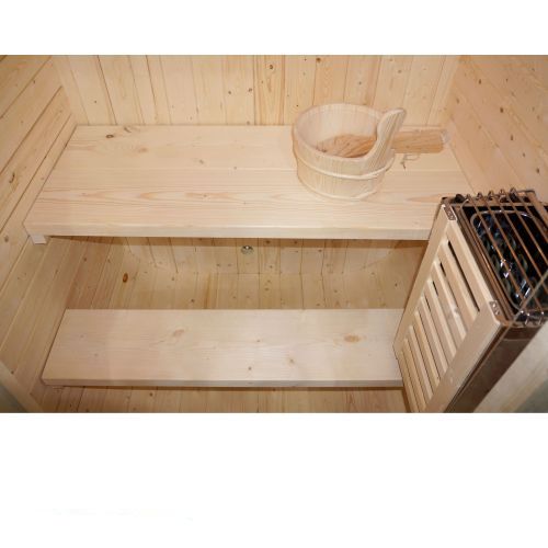 Sauna zewnętrzna ogrodowa 1 - 2 osobowa sucha Fińska w kształcie beczki 128,2 x 120 x 194 cm LINDHOLM F60120 Sanotechnik