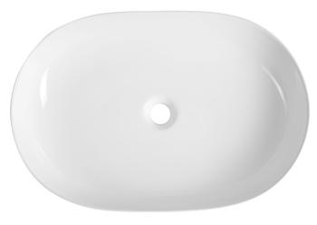 Umywalka nablatowa ceramiczna 60,5 x 41,5 cm biały ARDEA AR043-40 Sapho z góry