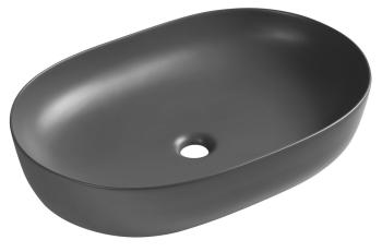 Umywalka nablatowa ceramiczna 60,5 x 41,5 cm szary ARDEA AR043-41 Sapho