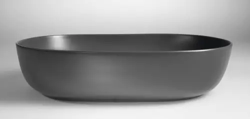 Umywalka nablatowa ceramiczna 60,5 x 41,5 cm szary ARDEA AR043-41 Sapho bok