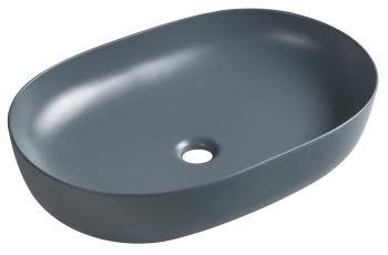 Umywalka nablatowa ceramiczna 60,5 x 41,5 cm niebieski ARDEA AR043-42 Sapho