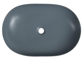 Umywalka nablatowa ceramiczna 60,5 x 41,5 cm niebieski ARDEA AR043-42 Sapho z góry