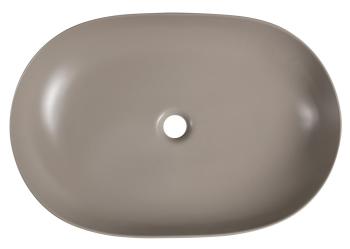 Umywalka nablatowa ceramiczna 60,5 x 41,5 cm beżowy ARDEA AR043-43 Sapho z góry