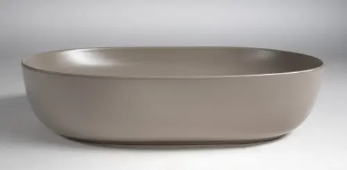Umywalka nablatowa ceramiczna 60,5 x 41,5 cm beżowy ARDEA AR043-43 Sapho bok