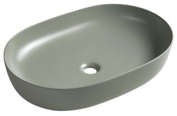 Umywalka nablatowa ceramiczna 60,5 x 41,5 cm zielony ARDEA AR043-44 Sapho