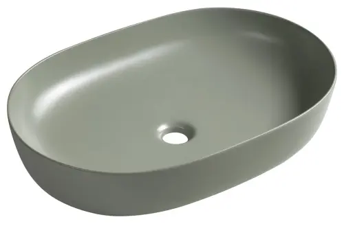Umywalka nablatowa ceramiczna 60,5 x 41,5 cm zielony ARDEA AR043-44 Sapho
