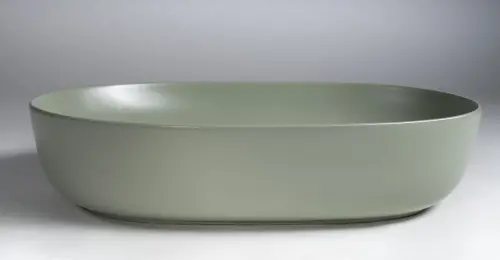 Umywalka nablatowa ceramiczna 60,5 x 41,5 cm zielony ARDEA AR043-44 Sapho bok