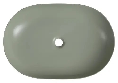 Umywalka nablatowa ceramiczna 60,5 x 41,5 cm zielony ARDEA AR043-44 Sapho z góry