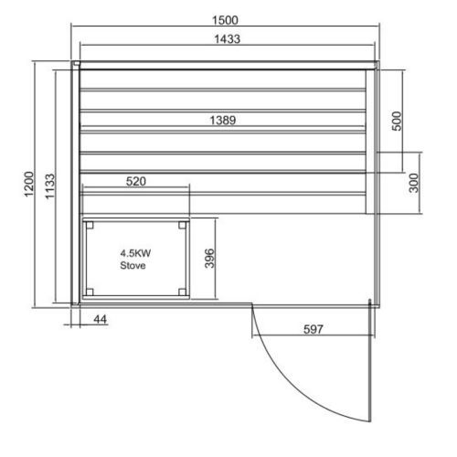2-3 osobowa sauna combi FALUN L FX75150 Sanotechnik