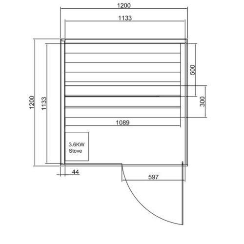 2 sobowa sauna combi FALUN M 120x120x200cm FX75120 Sanotechnik