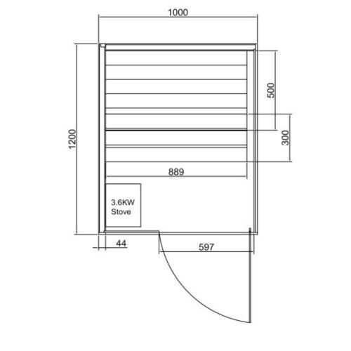 1 osobowa sauna combi FALUN S 100x120x200cm FX75100 Sanotechnik