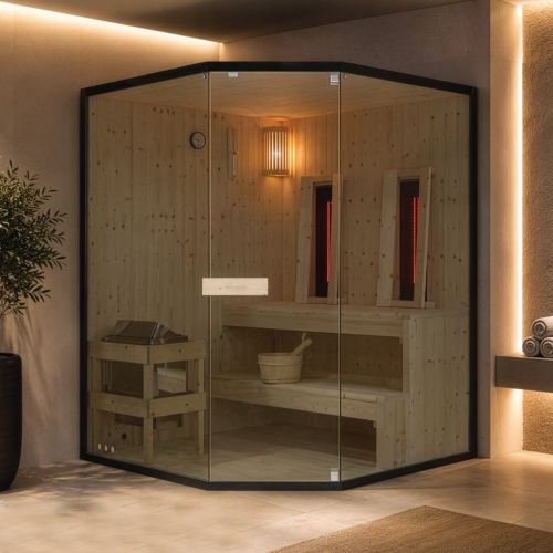 2-3 osobowa sauna combi GLACIER XL 150x150x200cm FK75200 Sanotechnik