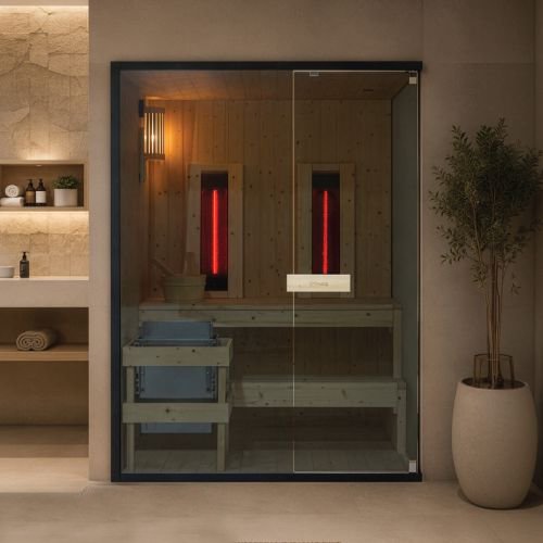 2-3 osobowa sauna combi GLACIER L 150x120x200cm FK75150 Sanotechnik