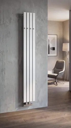 Grzejnik łazienkowy 190 x 1800 mm biały mat 604 W LETIZIA IR247W Sapho na ścianie