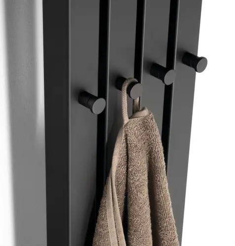 Grzejnik łazienkowy 190 x 1800 mm czarny mat 604 W LETIZIA IR247B Sapho wieszaki