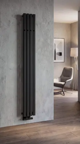 Grzejnik łazienkowy 190 x 1800 mm czarny mat 604 W LETIZIA IR247B Sapho wizualizacja