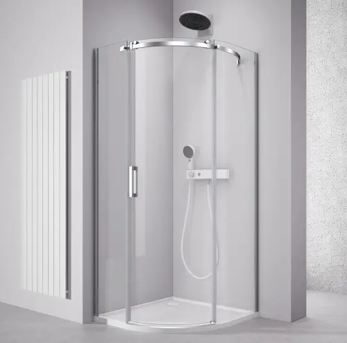 Kabina prysznicowa półokrągła 90 x 90 x 200 cm prawa THRON ROUND TL2690R-5005 POLYSAN