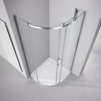 Kabina prysznicowa półokrągła 90 x 90 x 200 cm prawa THRON ROUND TL2690R-5005 POLYSAN z góry