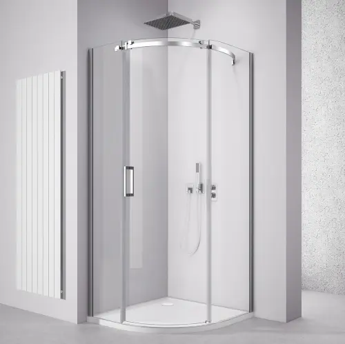 Kabina prysznicowa półokrągła 90 x 90 x 200 cm prawa THRON SQUARE TL2690R-5002 POLYSAN
